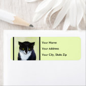 Tuxedo Cat Paining - Kute Original Cat Art Etiket (Insitu)