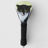 Tuxedo Cat Paining - Kute Original Cat Art Golfheadcover (Voorkant)