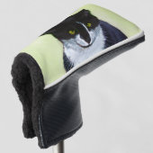Tuxedo Cat Paining - Kute Original Cat Art Golfheadcover (3/4 voorkant)