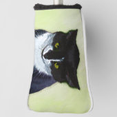 Tuxedo Cat Paining - Kute Original Cat Art Golfheadcover (Draai 90)