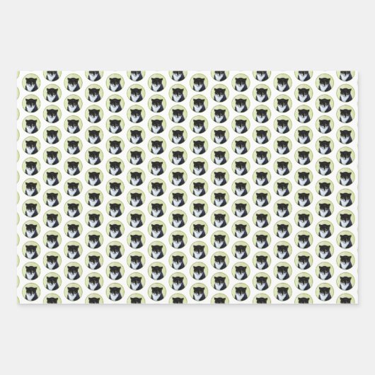 Tuxedo Cat Paining - Kute Original Cat Art Inpakpapier Vel (Voorkant 2)