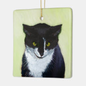 Tuxedo Cat Paining - Kute Original Cat Art Keramisch Ornament (Links)