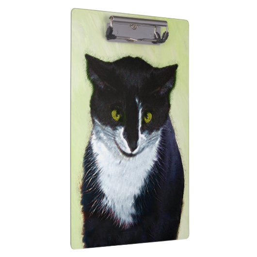 Tuxedo Cat Paining - Kute Original Cat Art Klembord (Rechts)