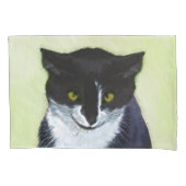 Tuxedo Cat Paining - Kute Original Cat Art Kussensloop (Voorkant)