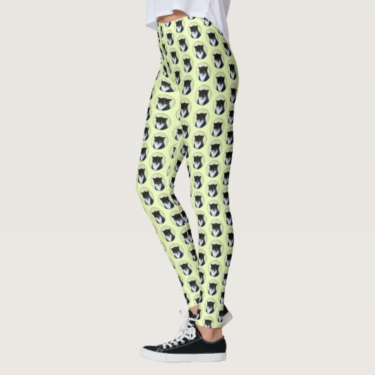 Tuxedo Cat Paining - Kute Original Cat Art Leggings (Links)