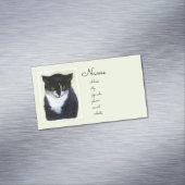 Tuxedo Cat Paining - Kute Original Cat Art Magnetisch Visitekaartje (Voorbeeld)