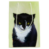 Tuxedo Cat Paining - Kute Original Cat Art Medium Cadeauzakje (Voorkant)