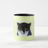 Tuxedo Cat Paining - Kute Original Cat Art Mok (Midden)