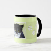 Tuxedo Cat Paining - Kute Original Cat Art Mok (Voorkant rechts)