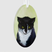 Tuxedo Cat Paining - Kute Original Cat Art Ornament (voorkant)