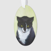 Tuxedo Cat Paining - Kute Original Cat Art Ornament (voorkant)