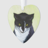 Tuxedo Cat Paining - Kute Original Cat Art Ornament (voorkant)