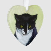 Tuxedo Cat Paining - Kute Original Cat Art Ornament (voorkant)