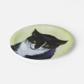 Tuxedo Cat Paining - Kute Original Cat Art Papieren Bordje (Gekanteld)