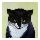 Tuxedo Cat Paining - Kute Original Cat Art Perfect Poster (Voorkant)