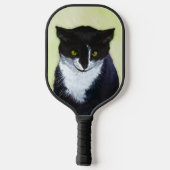 Tuxedo Cat Paining - Kute Original Cat Art Pickleball Paddle (Achterkant)