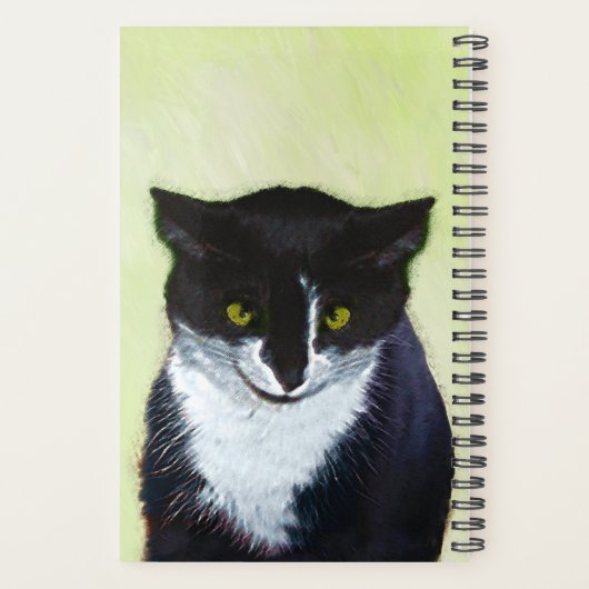 Tuxedo Cat Paining - Kute Original Cat Art Planner (Achterkant)