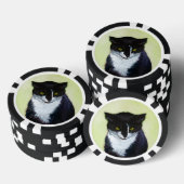 Tuxedo Cat Paining - Kute Original Cat Art Poker Chips (Opstapeling)