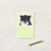 Tuxedo Cat Paining - Kute Original Cat Art Post-it® Notes (Op bureau)