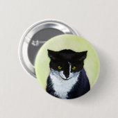 Tuxedo Cat Paining - Kute Original Cat Art Ronde Button 5,7 Cm (Voorkant /achterkant)