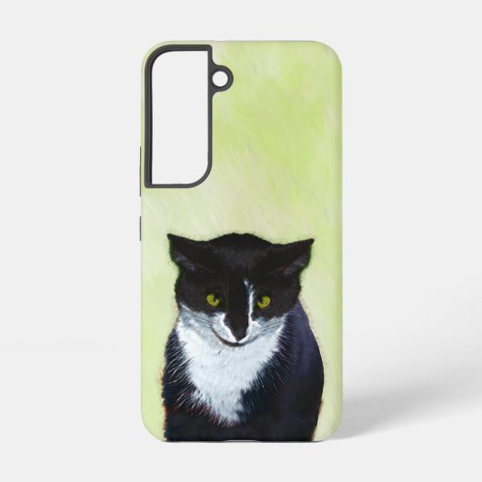 Tuxedo Cat Paining - Kute Original Cat Art Samsung Galaxy Hoesje (Achterkant)