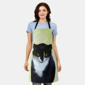 Tuxedo Cat Paining - Kute Original Cat Art Schort (Gedragen)
