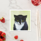 Tuxedo Cat Paining - Kute Original Cat Art Servetten (Insitu)