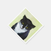 Tuxedo Cat Paining - Kute Original Cat Art Servetten (Hoek)