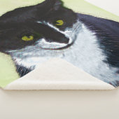 Tuxedo Cat Paining - Kute Original Cat Art Sherpa Deken (3/4)