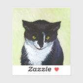 Tuxedo Cat Paining - Kute Original Cat Art Sticker (Vel)