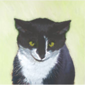 Tuxedo Cat Paining - Kute Original Cat Art Sticker (Voorkant)