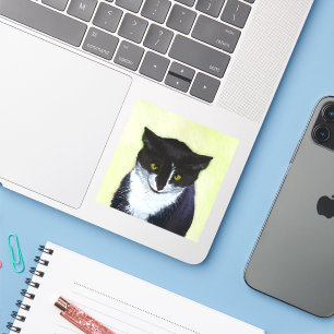 Tuxedo Cat Paining - Kute Original Cat Art Sticker