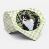 Tuxedo Cat Paining - Kute Original Cat Art Stropdas (Opgerold)