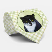 Tuxedo Cat Paining - Kute Original Cat Art Stropdas (Opgerold)