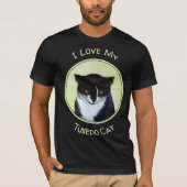 Tuxedo Cat Paining - Kute Original Cat Art T-shirt (Voorkant)