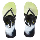 Tuxedo Cat Paining - Kute Original Cat Art Teenslippers (Voetbed)