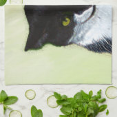 Tuxedo Cat Paining - Kute Original Cat Art Theedoek (Gevouwen)