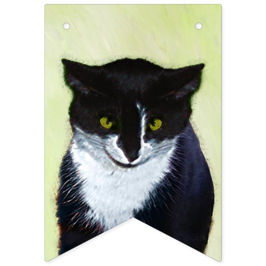 Tuxedo Cat Paining - Kute Original Cat Art Vlaggetjes (Tweede vlag)