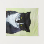 Tuxedo Cat Paining - Kute Original Cat Art Wandkleed (Voorkant (horizontaal))