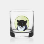 Tuxedo Cat Paining - Kute Original Cat Art Whisky Glas (Achterkant)