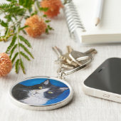 Tuxedo Cat Paining Sleutelhanger (Zijkant)