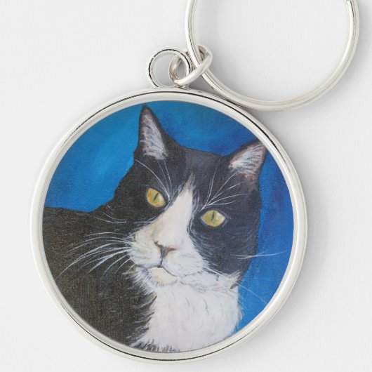 Tuxedo Cat Paining Sleutelhanger (Voorkant)