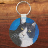 Tuxedo Cat Paining Sleutelhanger (Voorkant)