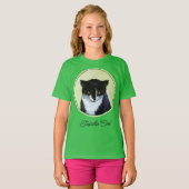 Tuxedo Cat Painting - Cute Original Cat Art T-Shir T-shirt (Voorkant volledig)