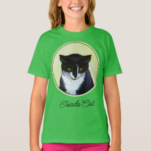 Tuxedo Cat Painting - Cute Original Cat Art T-Shir T-shirt
