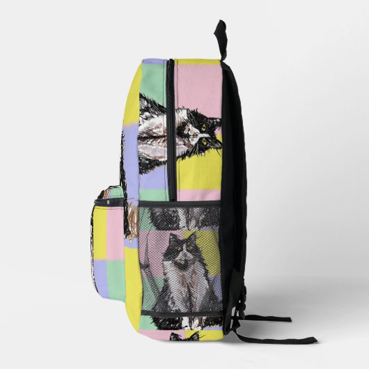 Tuxedo Cat Pastel Kleuren Roze Meisjes Kinder Bedrukte Rugzak (Rechts)