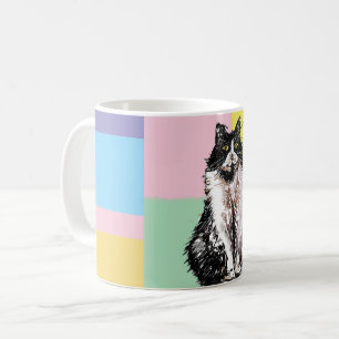 Tuxedo Cat Pastel Kleuren Roze Meisjes Naam Koffiemok