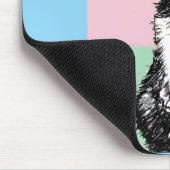 Tuxedo Cat Pastel Kleuren Roze Meisjes Naam Muismat (Hoek)