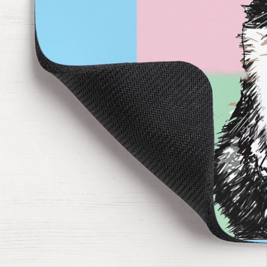 Tuxedo Cat Pastel Kleuren Roze Meisjes Naam Muismat (Hoek)