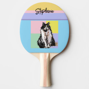 Tuxedo Cat Pastel Kleuren Roze Meisjes Naam Tafeltennisbatje